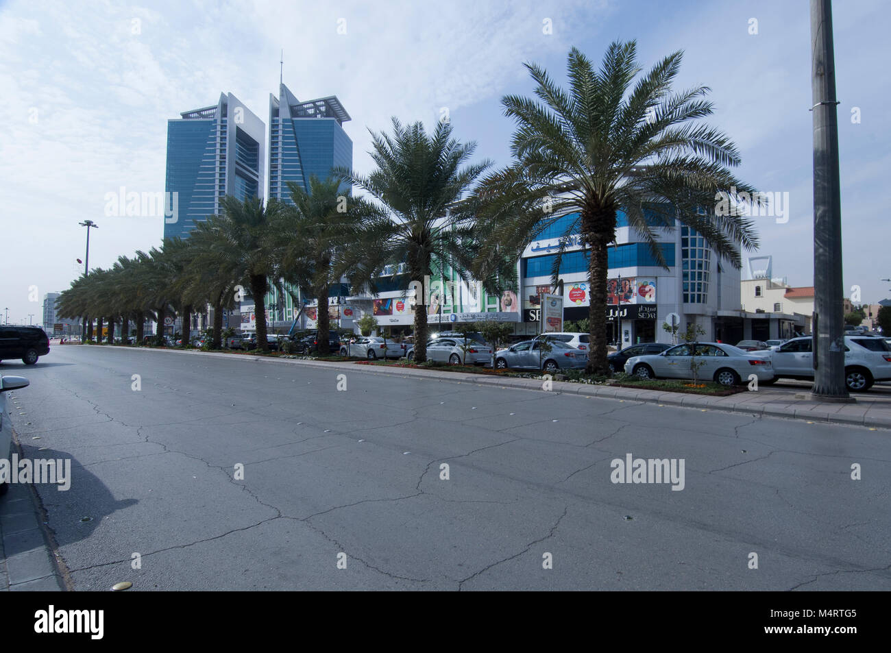 Tahlia Street with Shops, Cafe's and people, Riyadh, Saudi Arabia, 01. ...