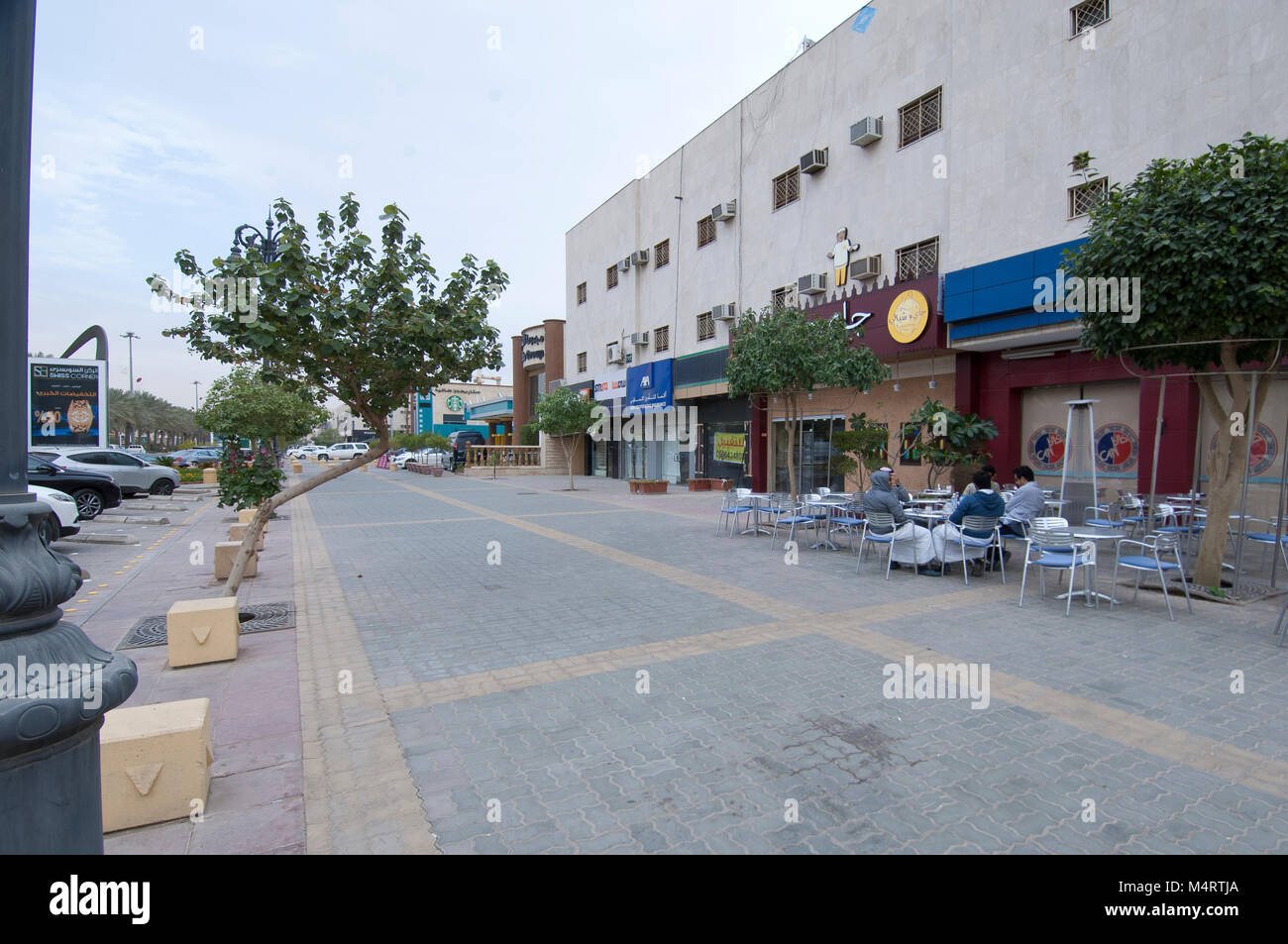 Tahlia Street with Shops, Cafe's and people, Riyadh, Saudi Arabia, 01. ...