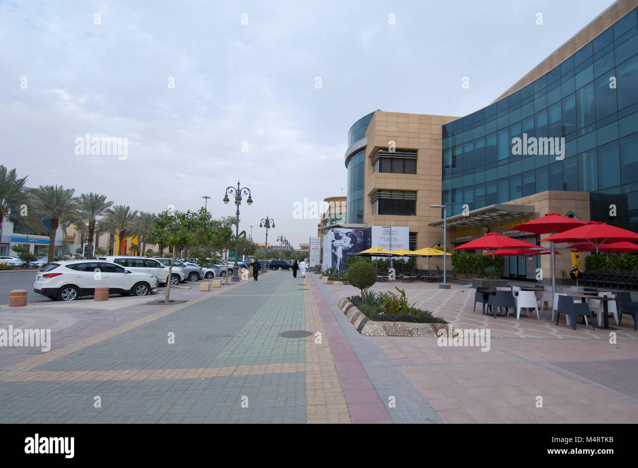 Tahlia Street with Shops, Cafe's and people, Riyadh, Saudi Arabia, 01. ...