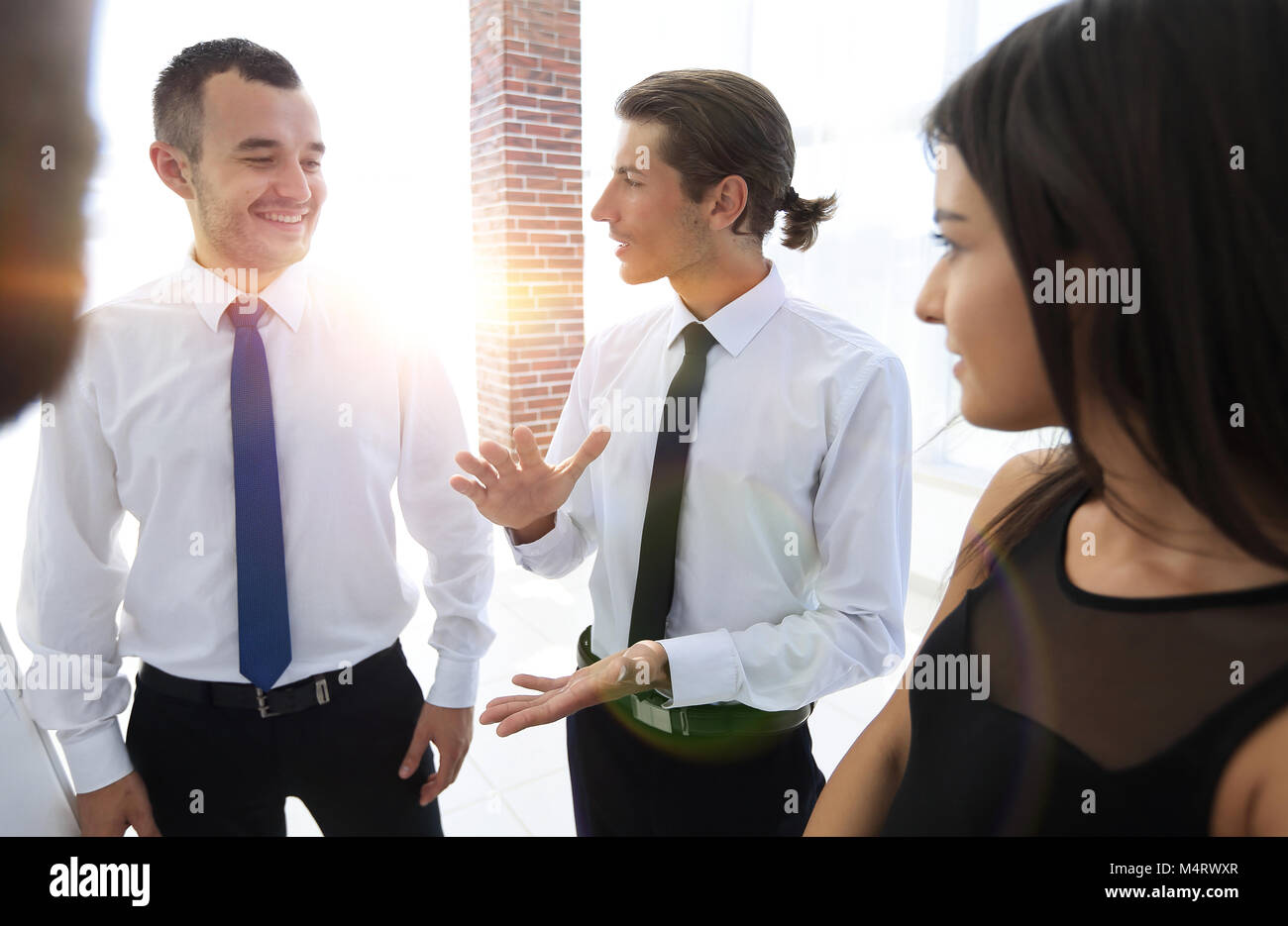 closeup of a business team discussing the current issues Stock Photo ...