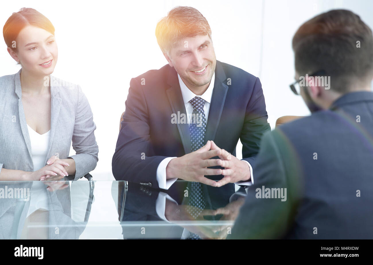 Lawyers discuss the contractual agreement Stock Photo