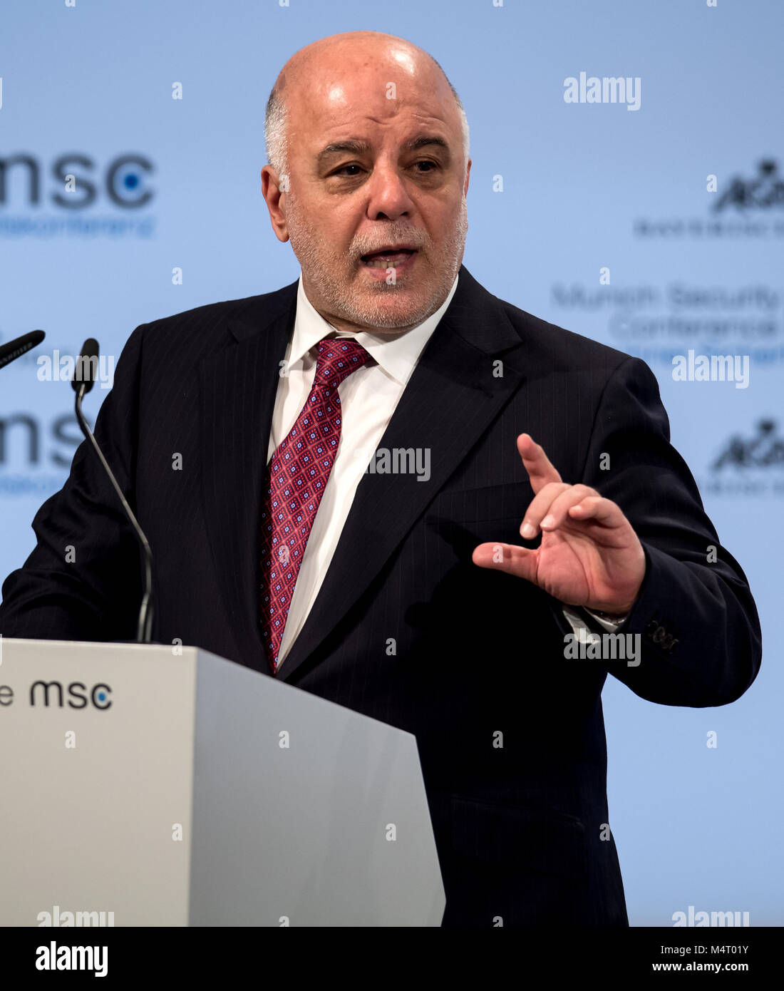 Munich, Germany. 17th Feb, 2018. Haider al-Abadi, Prime Minister of ...