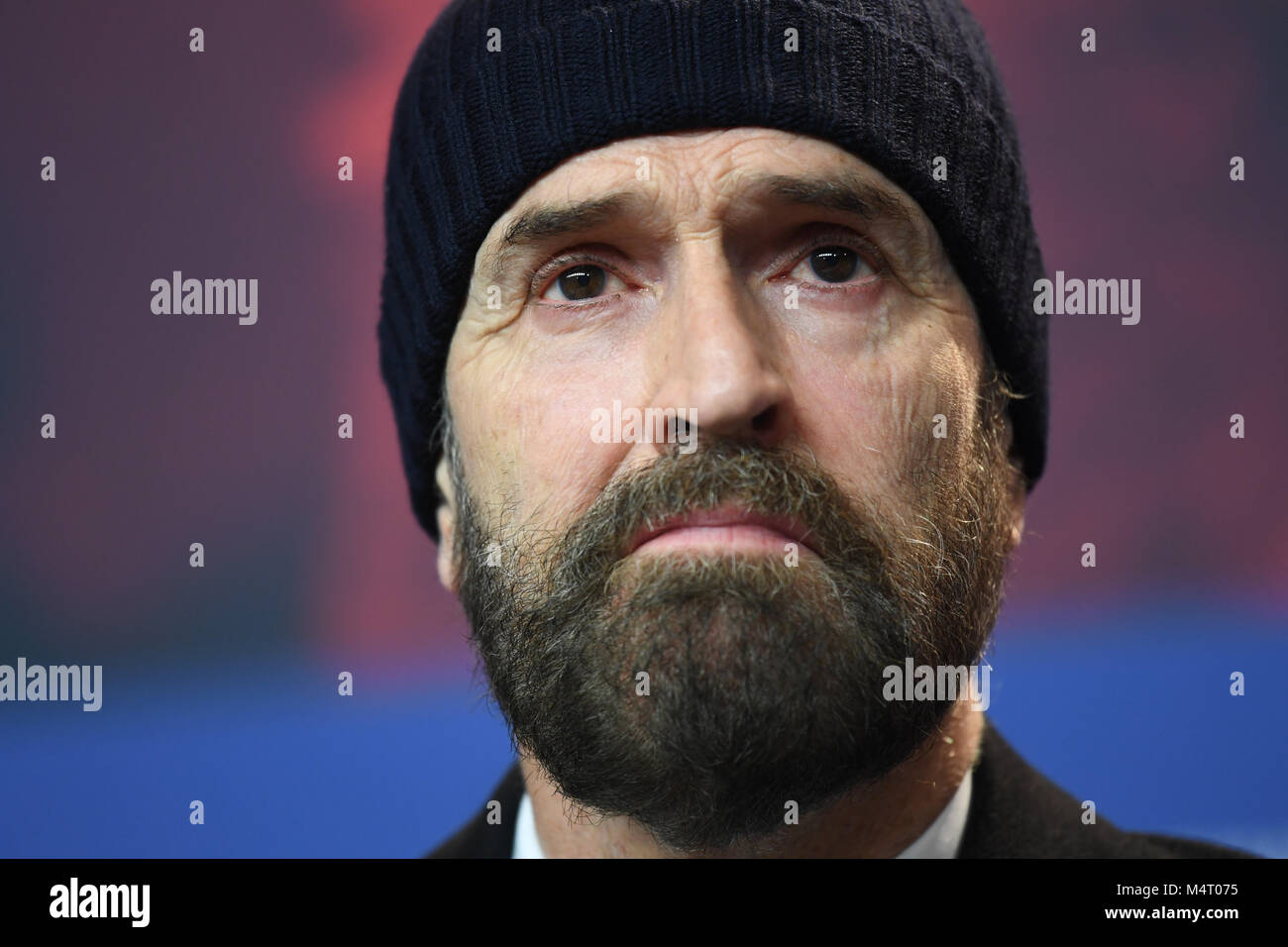 Berlin, Germany. 17th Feb, 2018. Rupert Everett, director, actor, screenwriter, during the press conference of the film 'The Happy Prince' at the Berlinale 2018 Film Festival in Berlin, Germany, 17 February 2018. The film runs in the 'Berlinale Special Gala' section of the 68th International Berlin Film Festival. Credit: Maurizio Gambarini/dpa/Alamy Live News Stock Photo