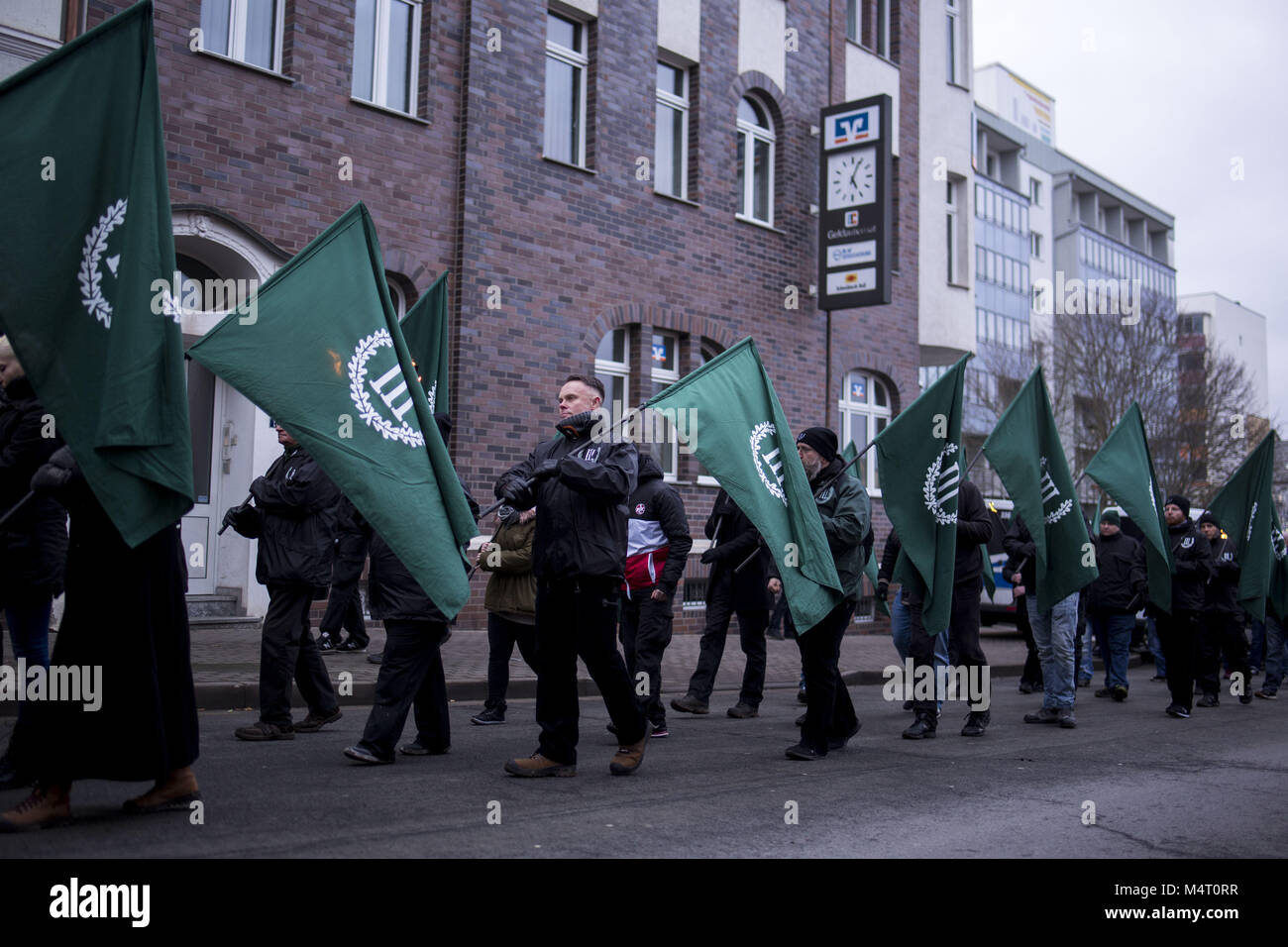 February 17, 2018 - Nordhausen, ThÃ¼ringen, Germany - Torch march of the neo-Nazi party ''The Third Way'' to commemorate the bombed German cities in World War II Credit: Jannis Grosse/ZUMA Wire/Alamy Live News Stock Photo