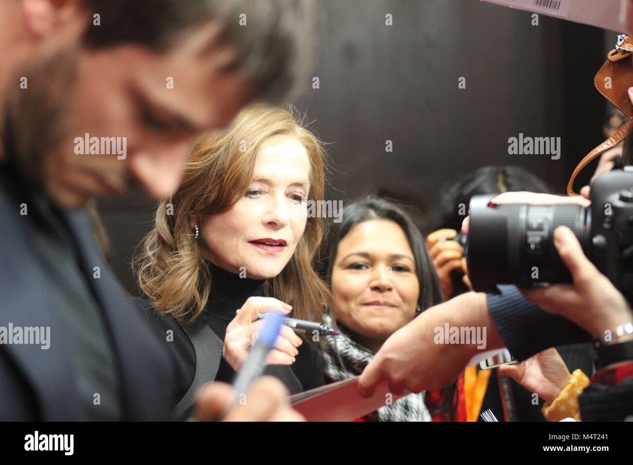 Press conference at the Grand Hyatt Hotel in Berlin/Germany for “Eva“ by 68th BERLINALE (International Film Festival.) Featuring: Benoit Jacquot, Isabelle Huppert, Gaspard Ulliel, Julia Roy. .Where: Berlin/Germany, When: 17th February 2018, “Credits: T.O.Pictures / Alamy Live News“ Stock Photo