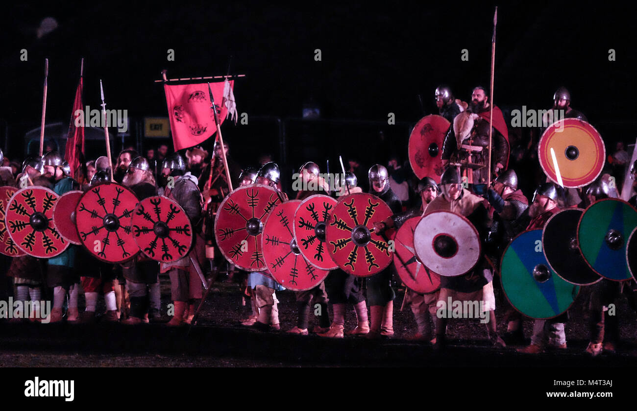 Battle scenes from York's Jorvik Viking Festival Stock Photo