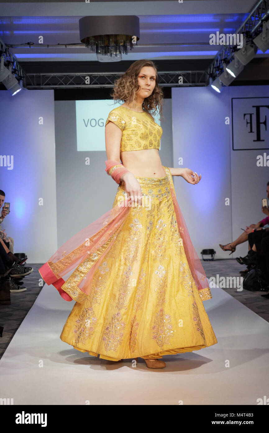 London, England. 17 February 2018.Fashions Finest, Day One both shows. An off schedule fashion event held at De Vere Grand Connaught Rooms under the aegis of Fashions Finest which showcases emerging talent from the United Kingdom and abroad as well as masterclasses from experts within the world of fashion. © Peter Hogan/Alamy Live News Stock Photo