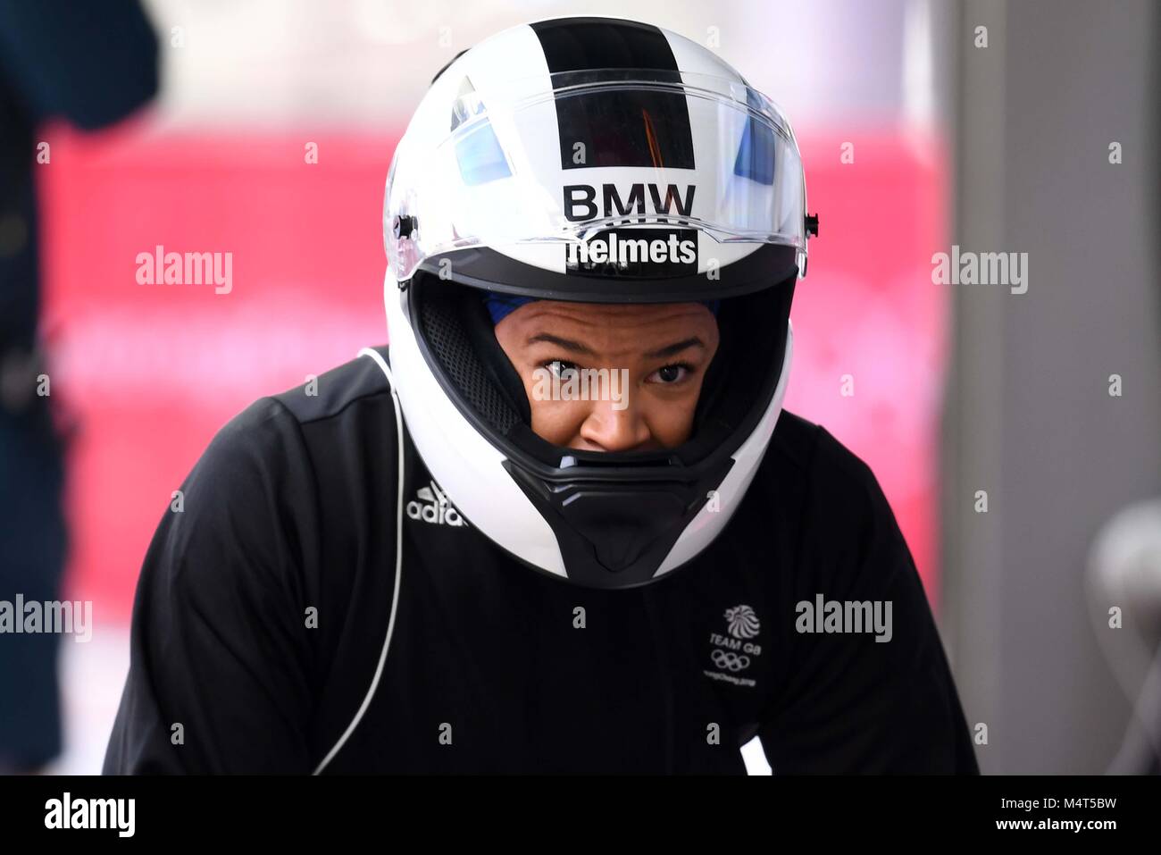 Mica Moore (GBR). Womens bobsleigh training. Alpensia sliding centre. Pyeongchang2018 winter Olympics. Alpensia. Republic of Korea. 17/02/2018. Credit: Sport In Pictures/Alamy Live News Stock Photo