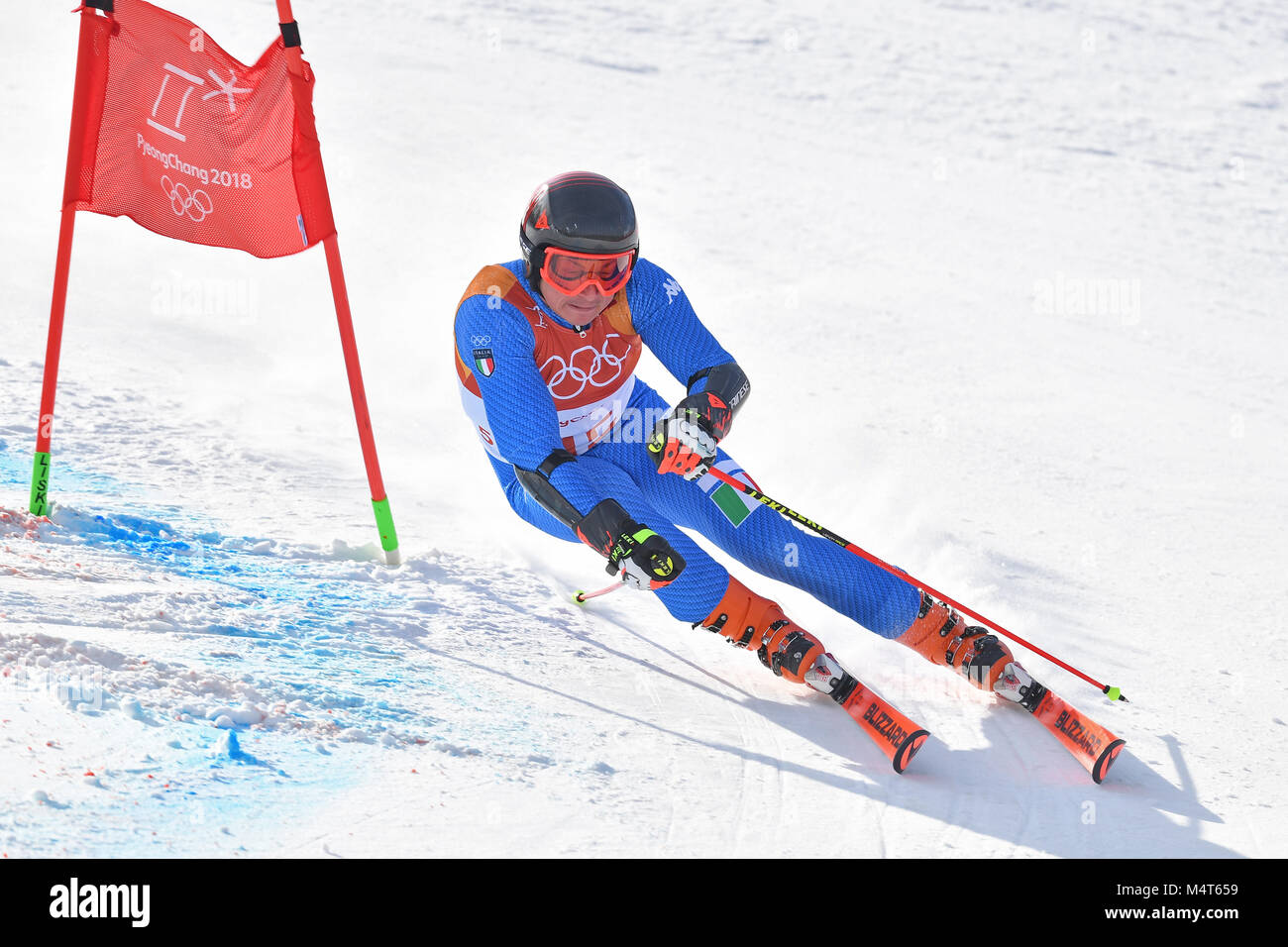 Riccardo TONETTI (ITA), Aktion. Ski Alpin, Men`s Giant Slalom, Riesenslalom  der Herren, am 18.02.2018 Yongpyong Alpine Center, Olympische Winterspiele  2018, vom 09.02. - 25.02.2018 in PyeongChang/ Suedkorea. |usage worldwide  Credit: dpa picture