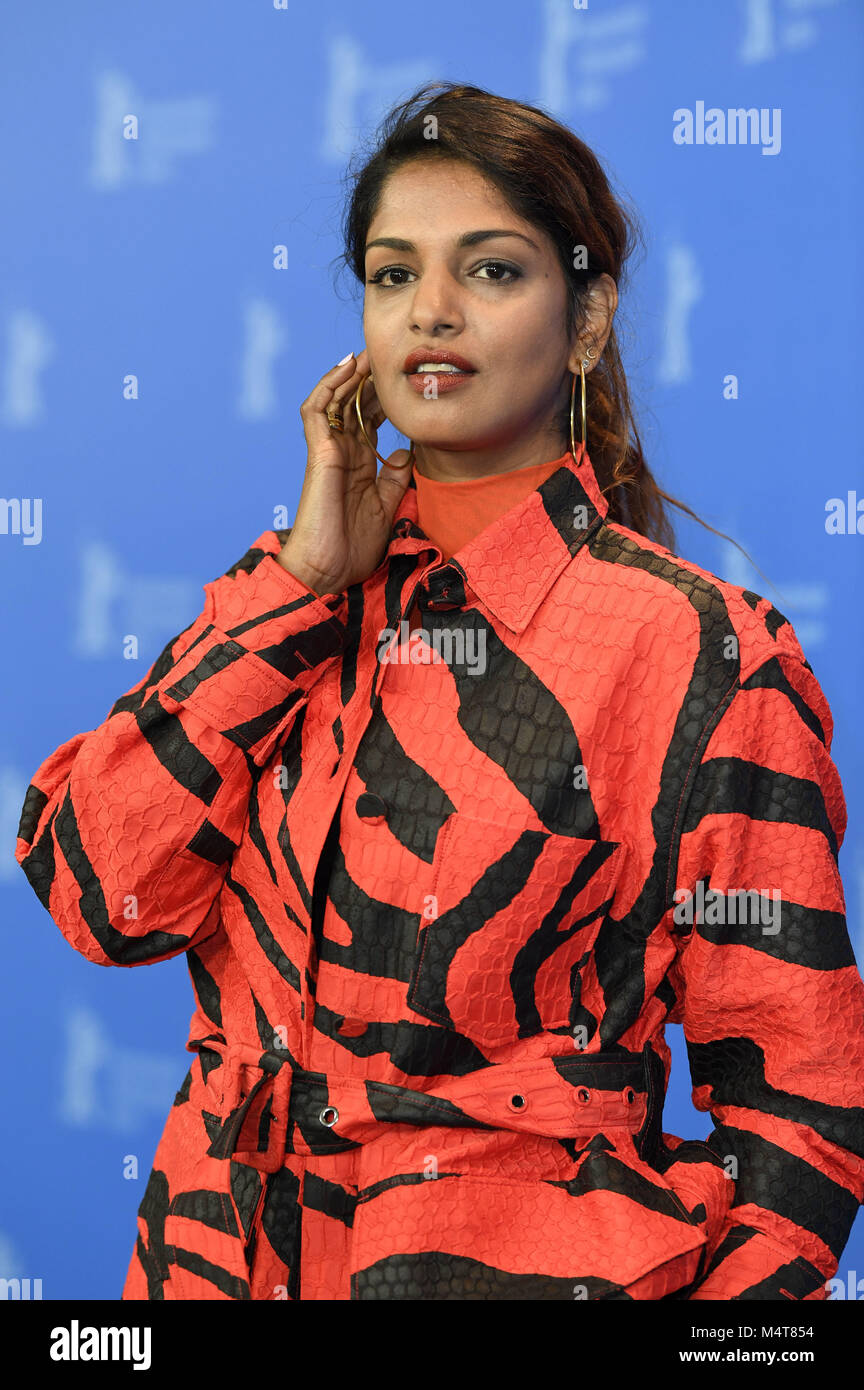 Berlin, Germany. 17th Feb, 2018. Maya Arulpragasam during the 'Matangi/Maya /M.I.A.' photocall at the 68th Berlin International Film Festival/Berlinale 2018 on February 17, 2018 in Berlin, Germany. | usage worldwide Credit: dpa/Alamy Live News Stock Photo