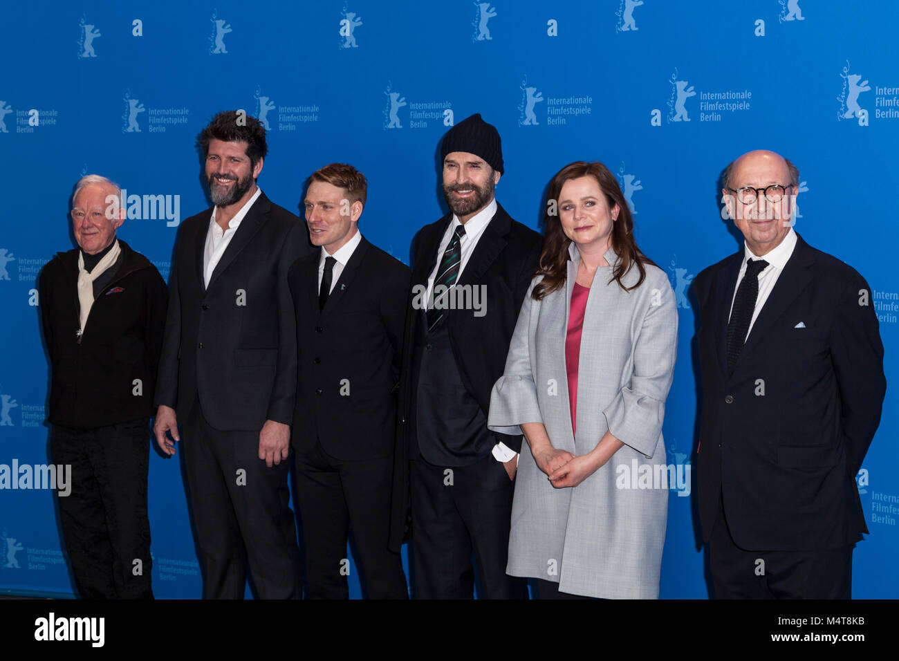Brian Morris, John Conroy, Edwin Thomas, Rupert Everett und Emily Watson (L-R) at photo call of Berlinale for the premiere 'Transit' on 17th of February 2018 in Berlin Credit: Stefan Papp/Alamy Live News Stock Photo