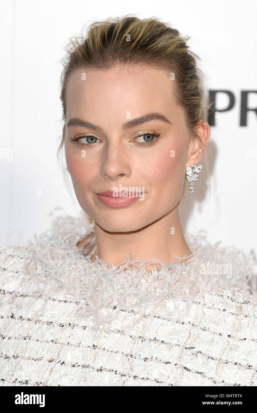 London, England. 17th February, 2018. Australian actress Margot Robbie attends the British Academy Film Awards Nominees Party at Kensington Palace in London, England. Credit: Paul Treadway / Alamy Live News Stock Photo