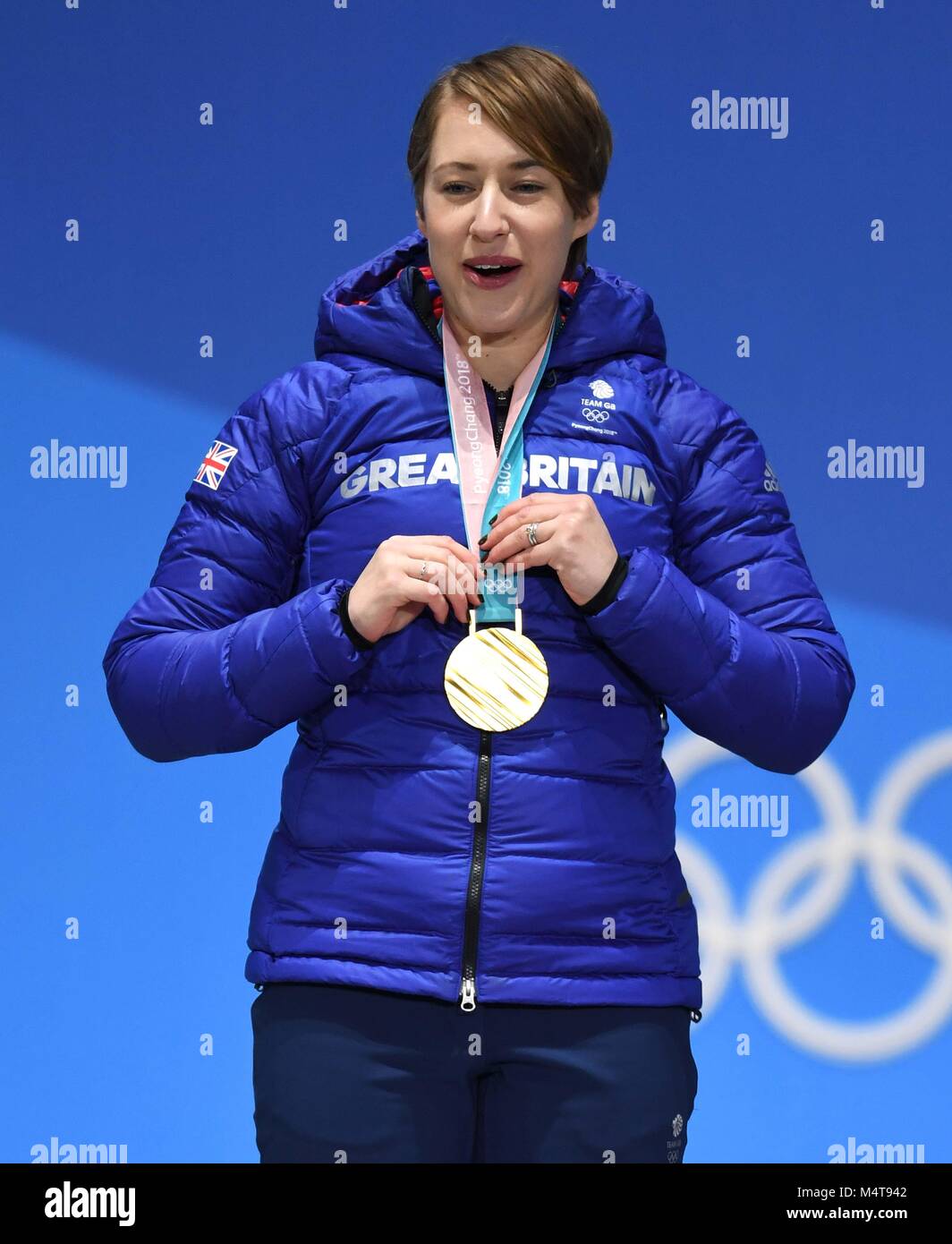 Womens Skeleton Lizzy Yarnold Gbr With Her Gold Medal Medal