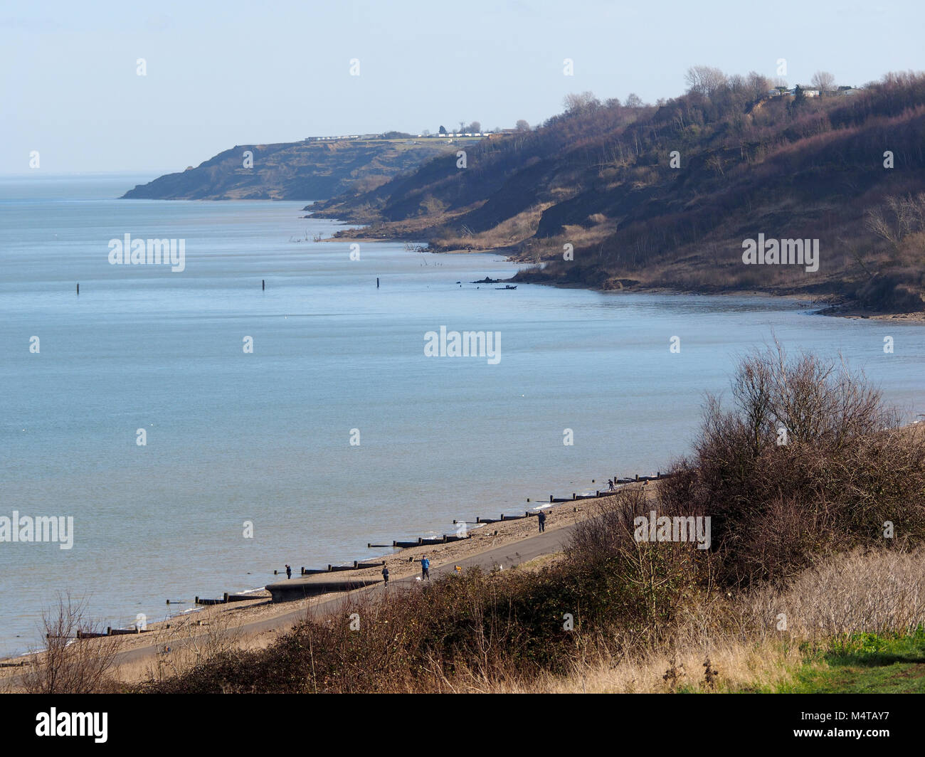 Minster on sea, Kent, UK. 18th Feb, 2018. UK Weather: another sunny and warm day in Minster on sea on the Isle of Sheppey in north Kent. Temp: 10c. Credit: James Bell/Alamy Live News Stock Photo