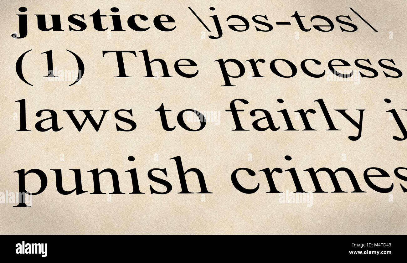 Definition of justice on paper Stock Photo Alamy