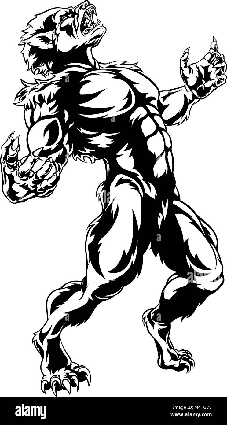 Werewolf Horror Monster Stock Vector Image & Art - Alamy