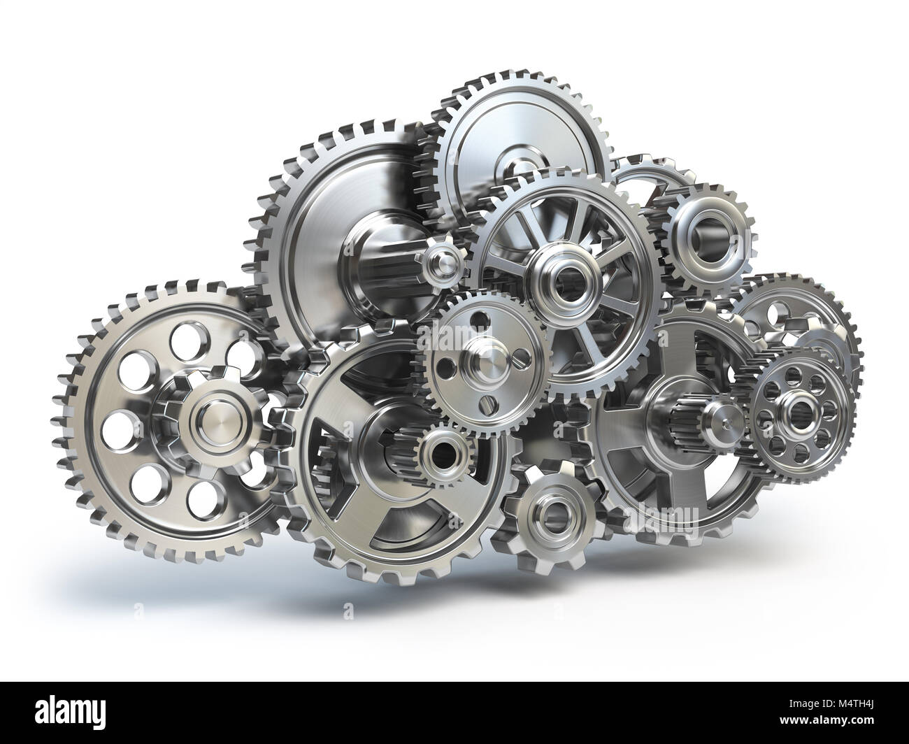 Engine gears in form of cloud isolated on white. Cloud computing and ...