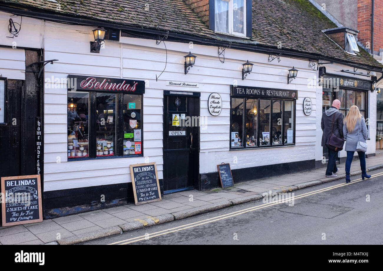 Arundel West Sussex UK February 2018 - Famous Belinda's tea rooms and restaurant Stock Photo