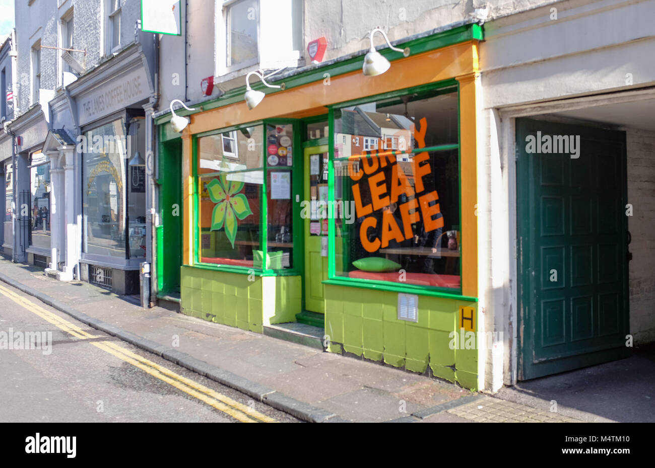 Brighton UK - The Curry Leaf Cafe restaurant in Ship Street Stock Photo