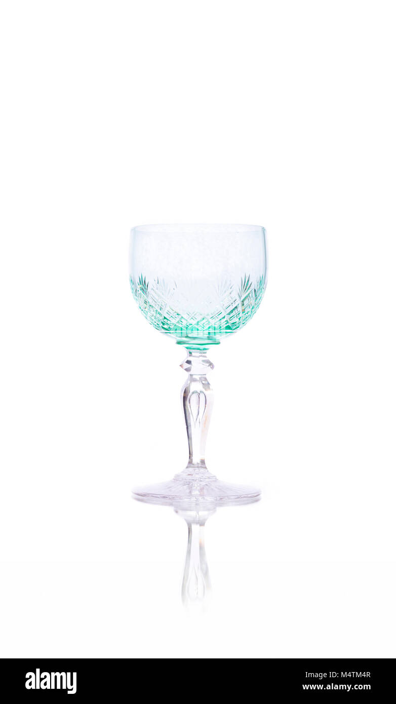 Antique crystal liqueur chalice isolated on white Stock Photo
