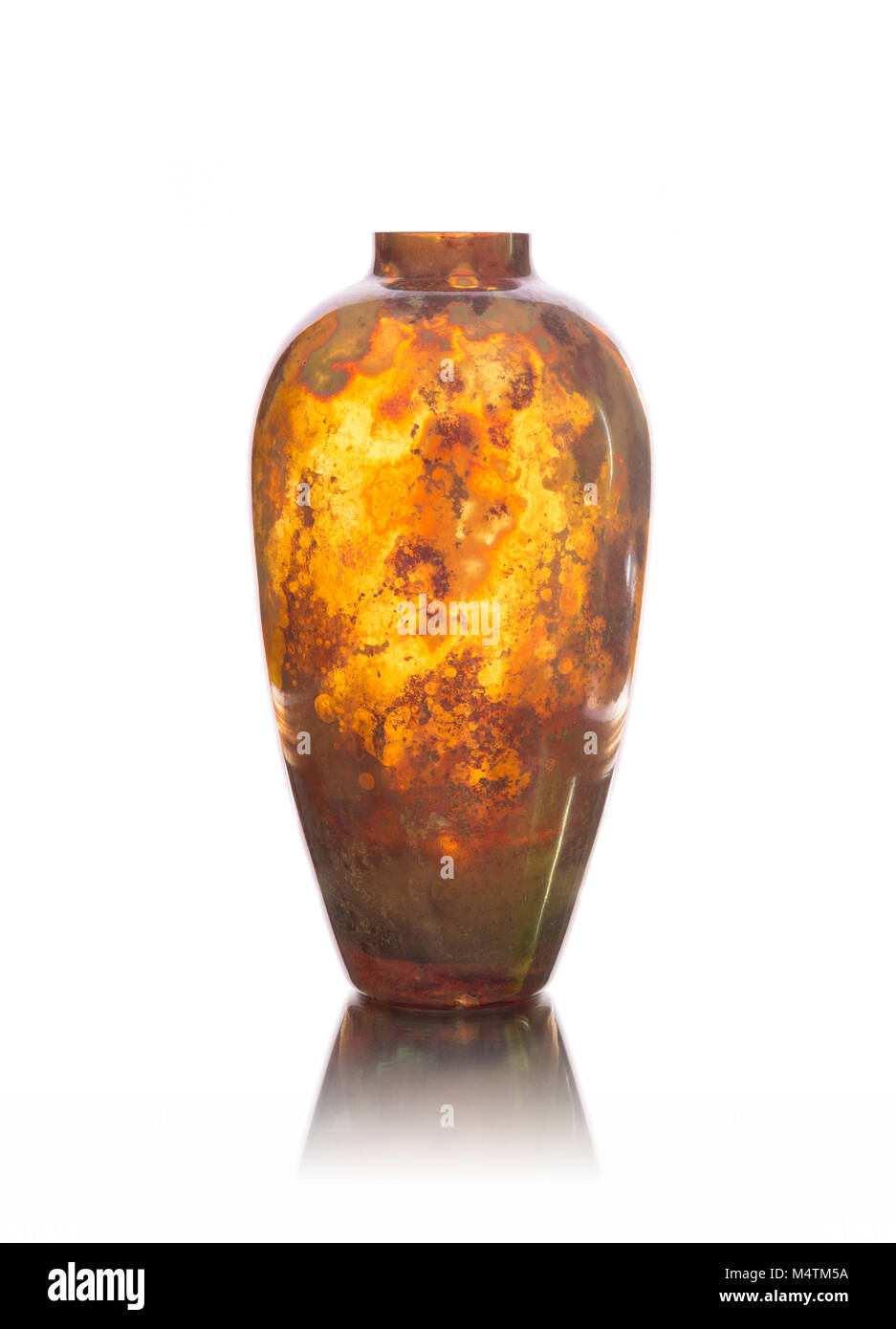Antique onyx vase isolated on white background Stock Photo