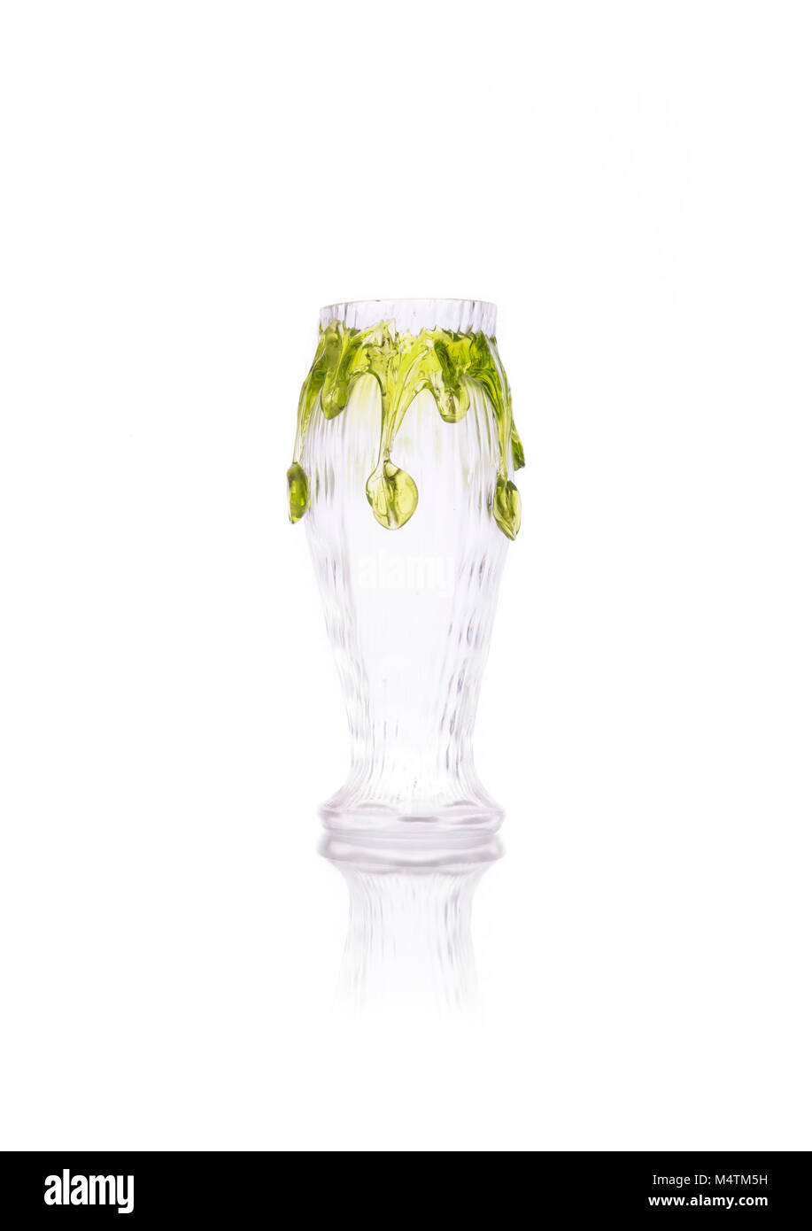 Antique glass vase isolated on white background Stock Photo
