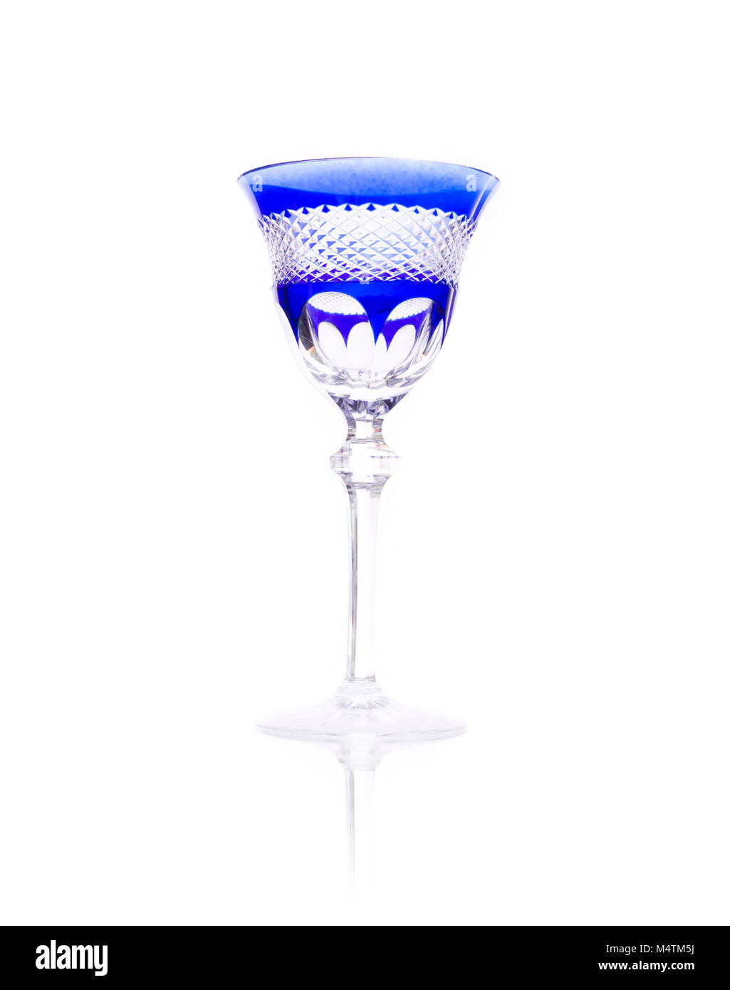 Antique crystal wineglass isolated on white background Stock Photo