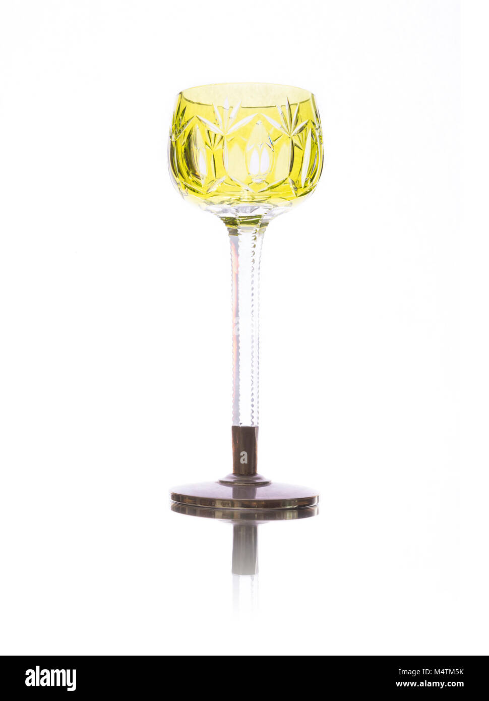 Antique crystal liqueur chalice isolated on white background Stock Photo