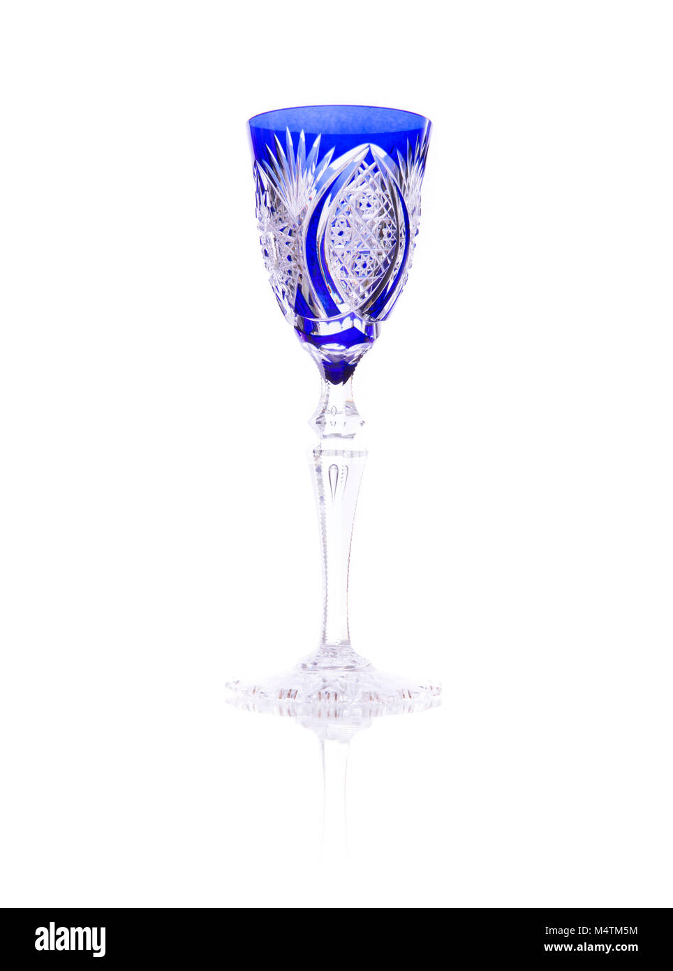 Antique crystal wineglass isolated on white background Stock Photo