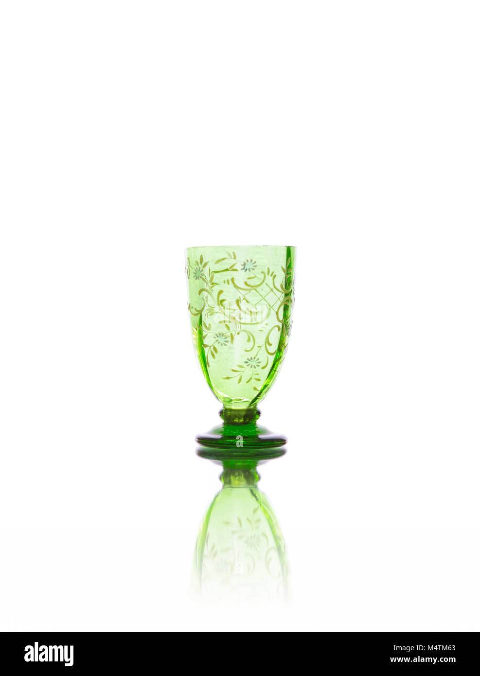 Antique glass isolated on white background Stock Photo