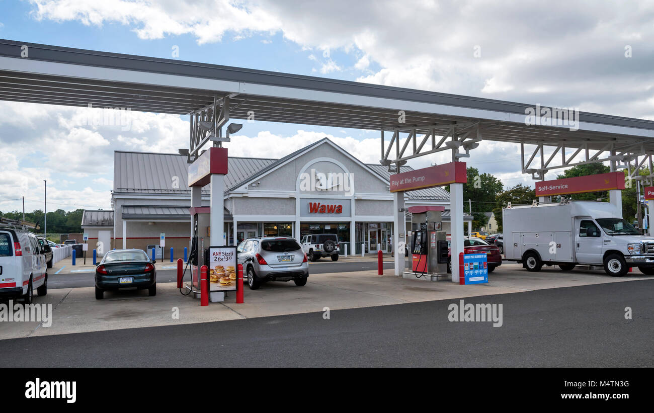 Wawa , convenience store, gas station, Northeast Philadelphia, USA Stock Photo