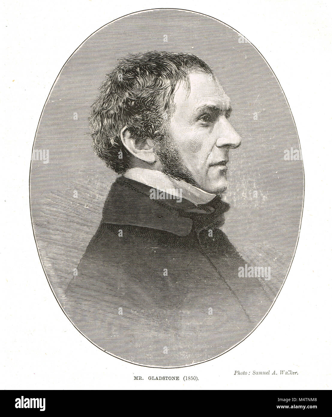 British Prime Minister William Ewart Gladstone in 1850 Stock Photo