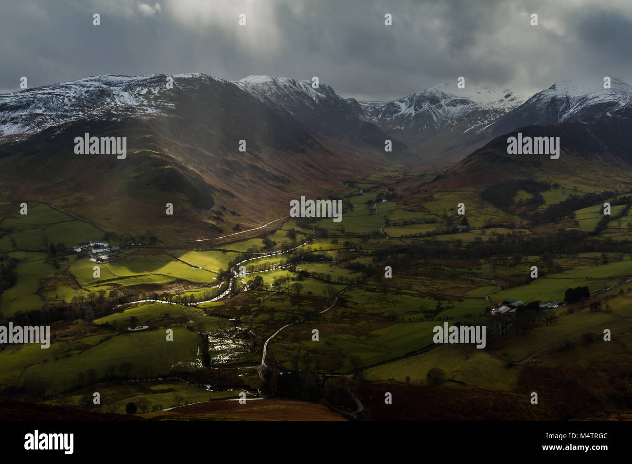 View from Causey Pike in the English Lake District Stock Photo