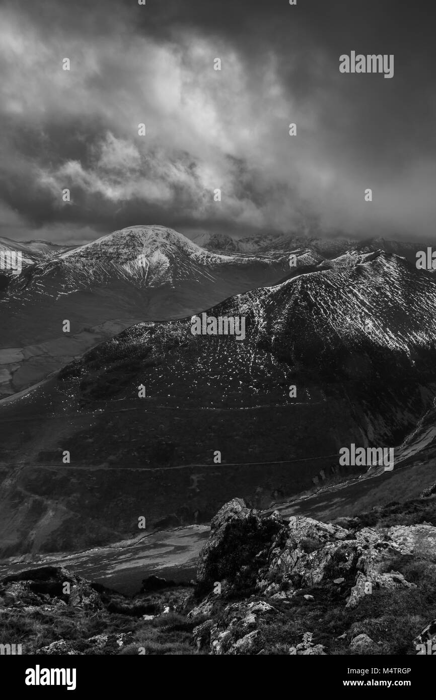 View from Causey Pike in the English Lake District Stock Photo