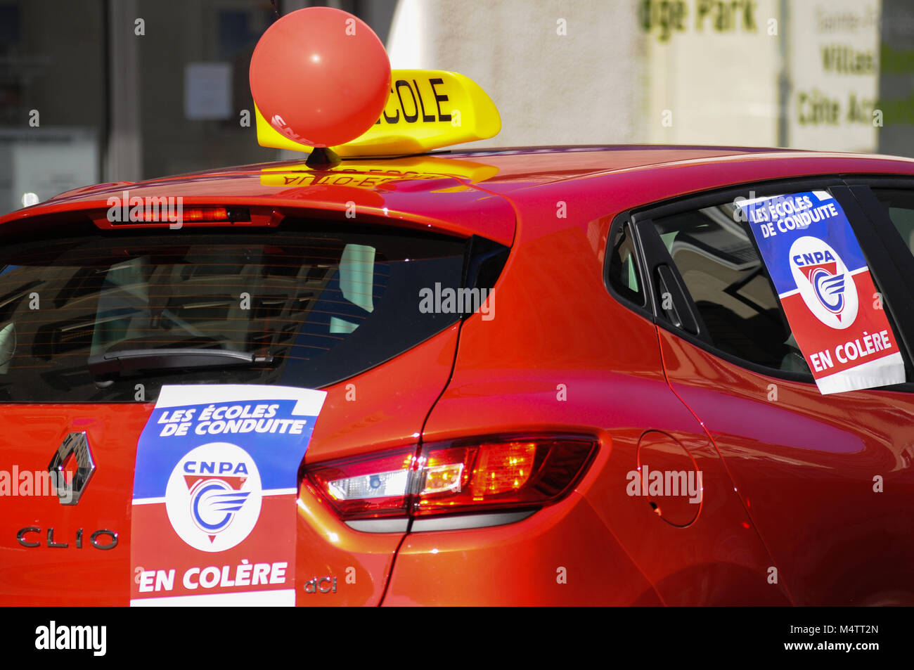 Driving instructors protest in Lyon, France Stock Photo Alamy
