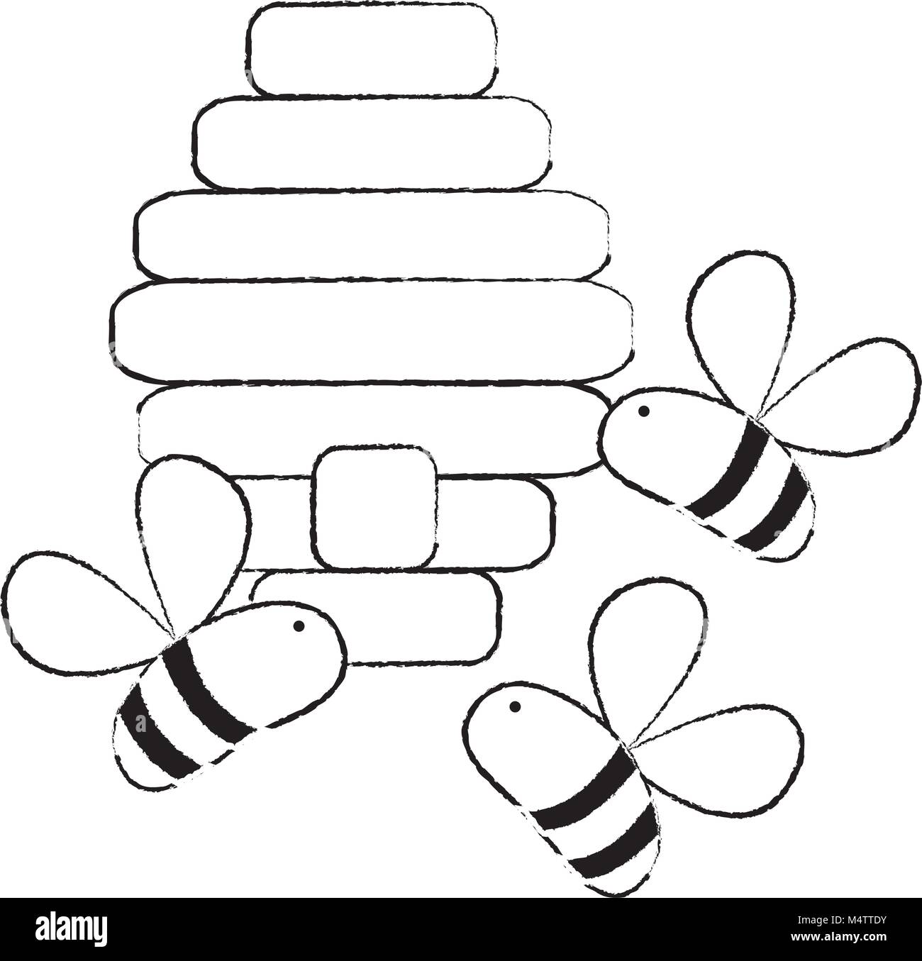 Honey Bees Black and White Stock Photos & Images - Alamy