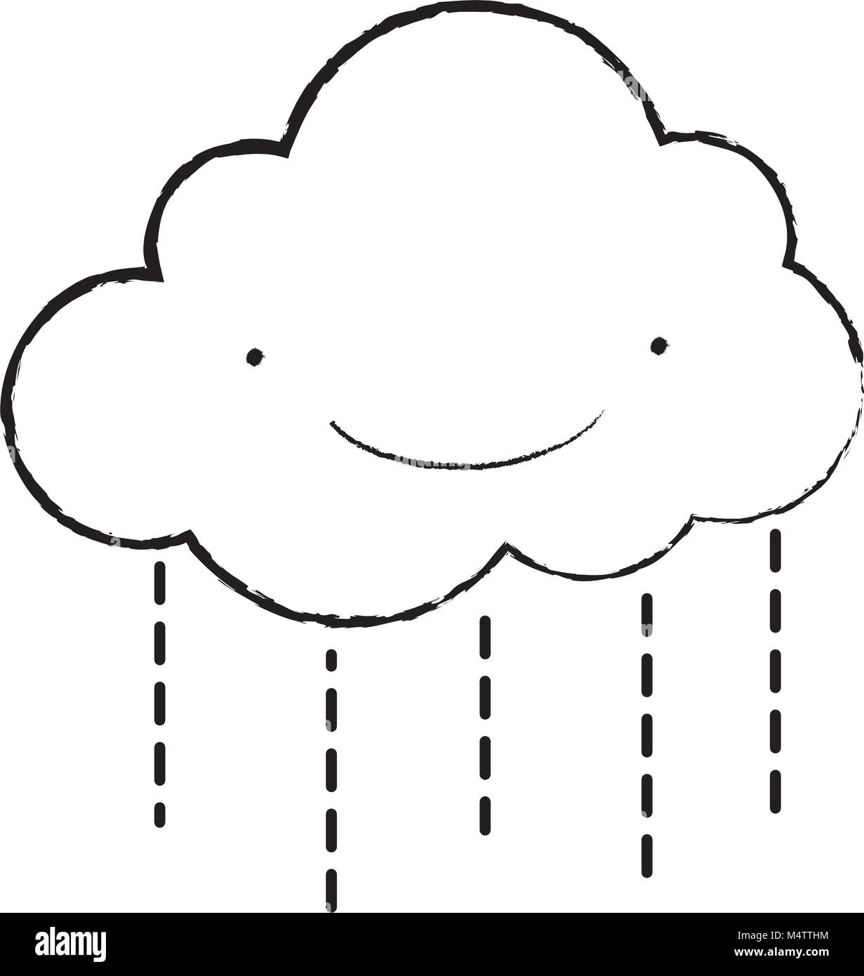 grunge kawaii happy cloud raining weather Stock Vector Image & Art - Alamy