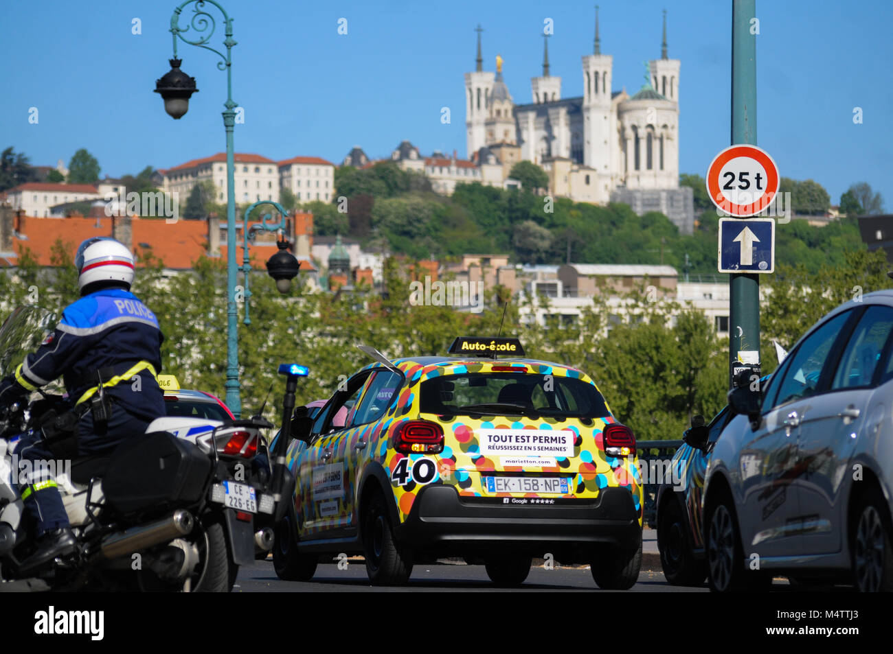 Driving instructors protest in Lyon, France Stock Photo Alamy