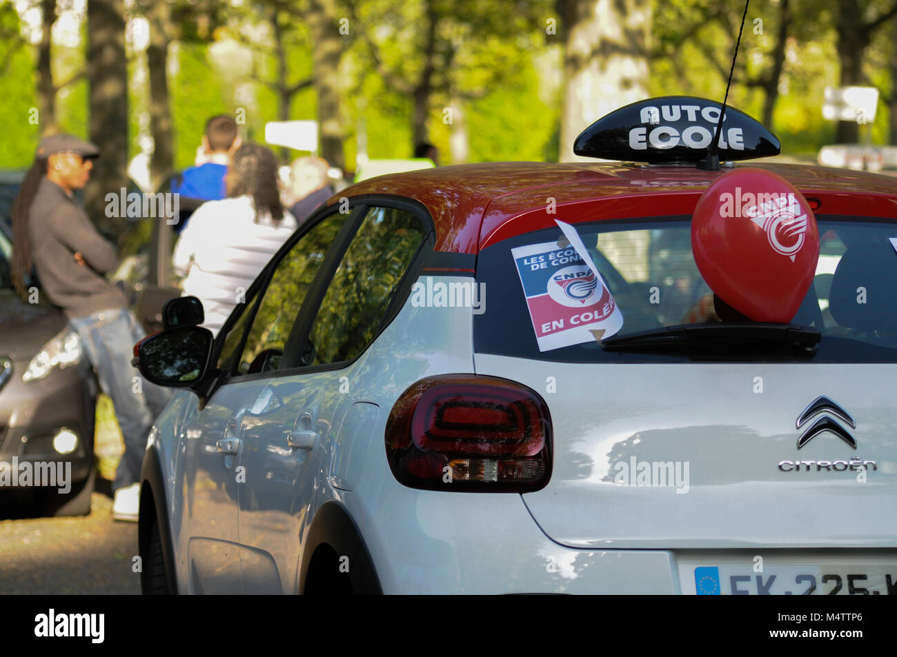 Driving instructors protest in Lyon, France Stock Photo Alamy