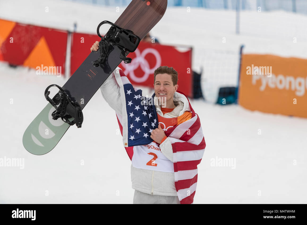 Shaun White (USA) wins the gold medal in the Men's Snowboarding Half