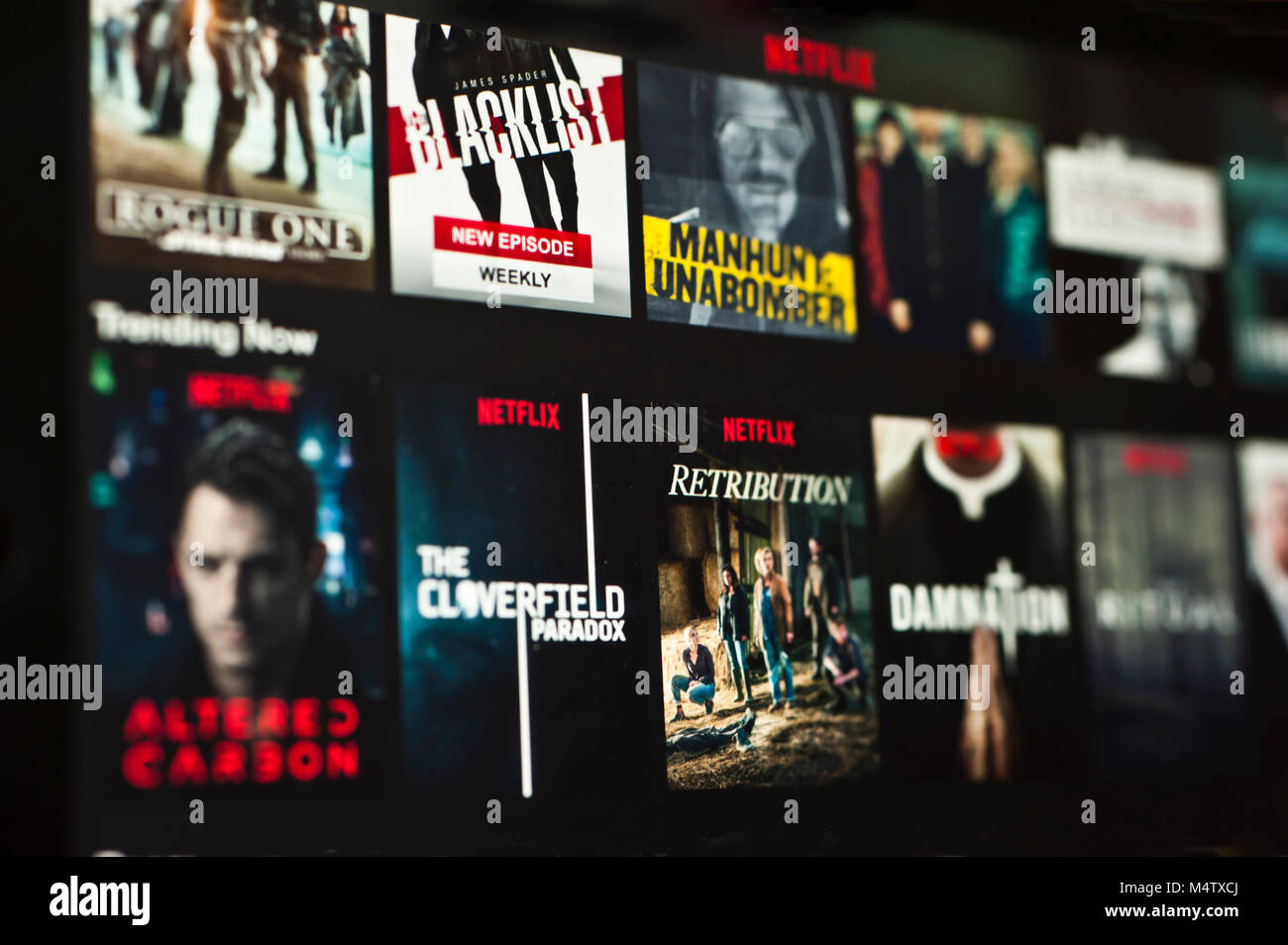 Netflix screen on a tablet Stock Photo