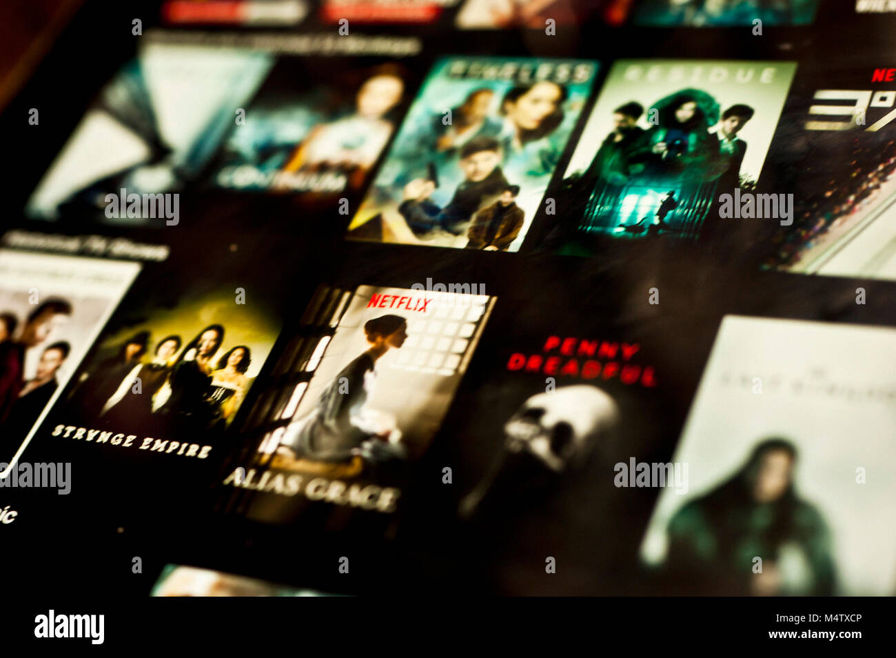 Netflix screen on a tablet Stock Photo