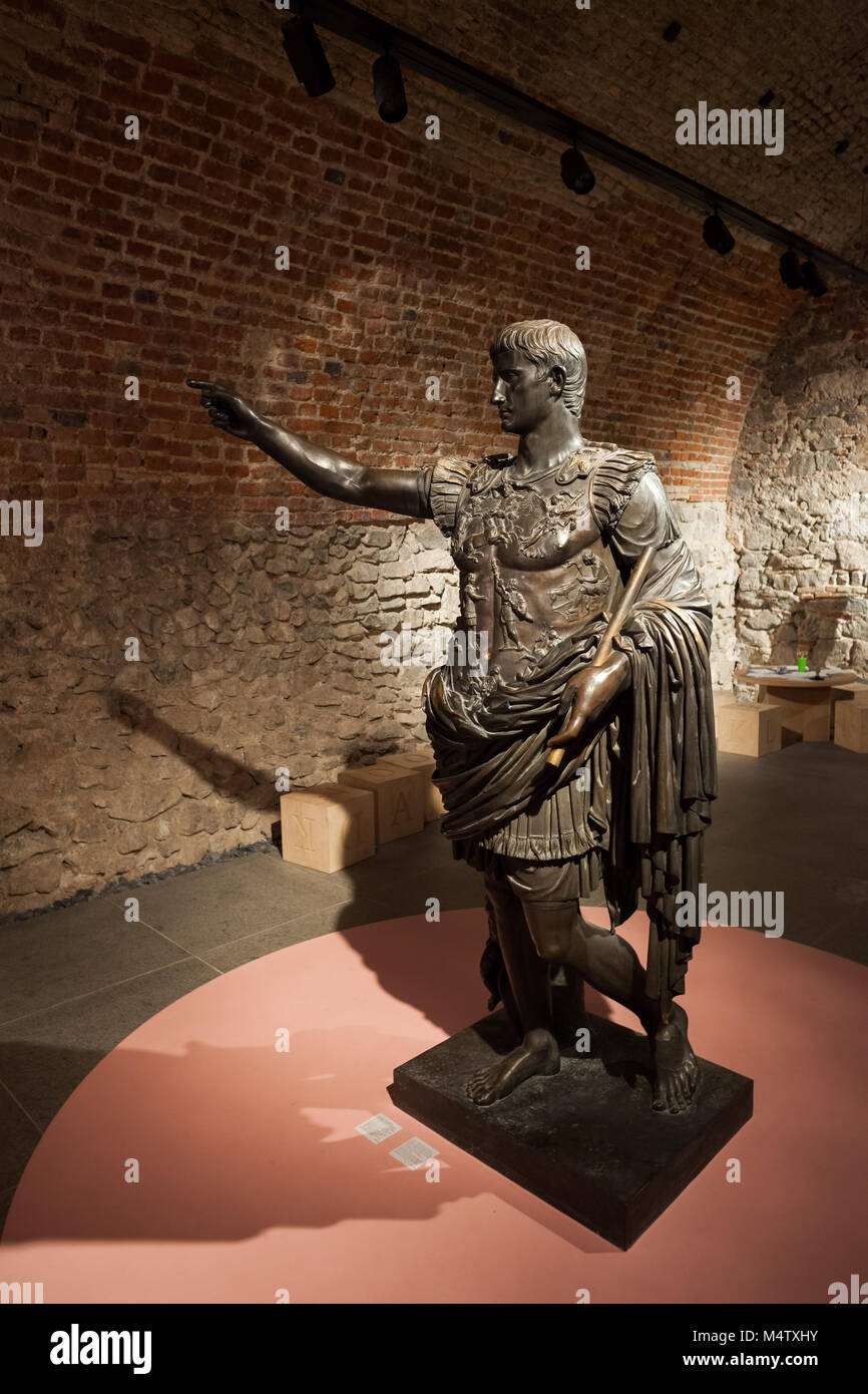 Bronze statue of Augustus Caesar Roman emperor (copy of marble Augustus