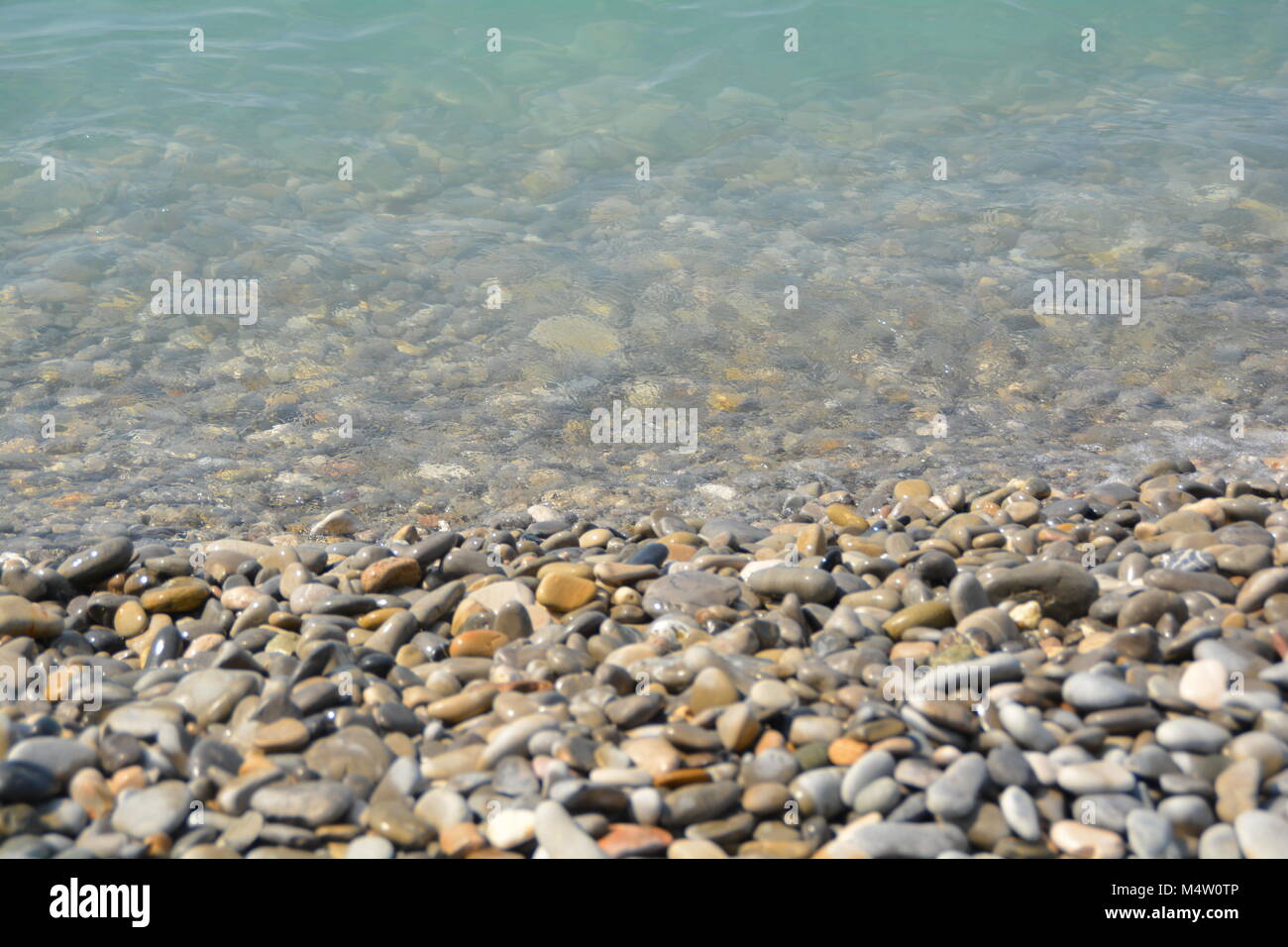 The Beautiful sea of Nice with small pebbles Stock Photo