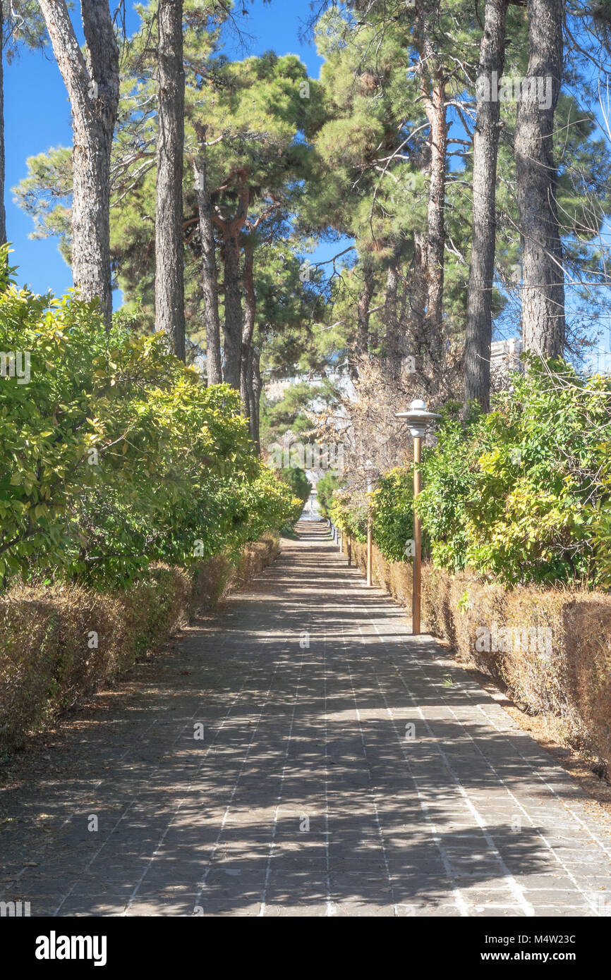 Eram garden, or Bagh-e Eram (Garden of Paradise) is a large garden with a palace in it. Built in the Qajar era. Eram means heaven. Stock Photo