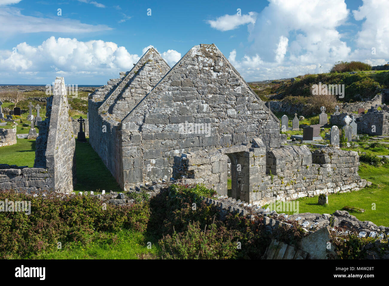 The Seven Churches, Inishmore, Aran Islands, County Galway, Ireland. Stock Photo