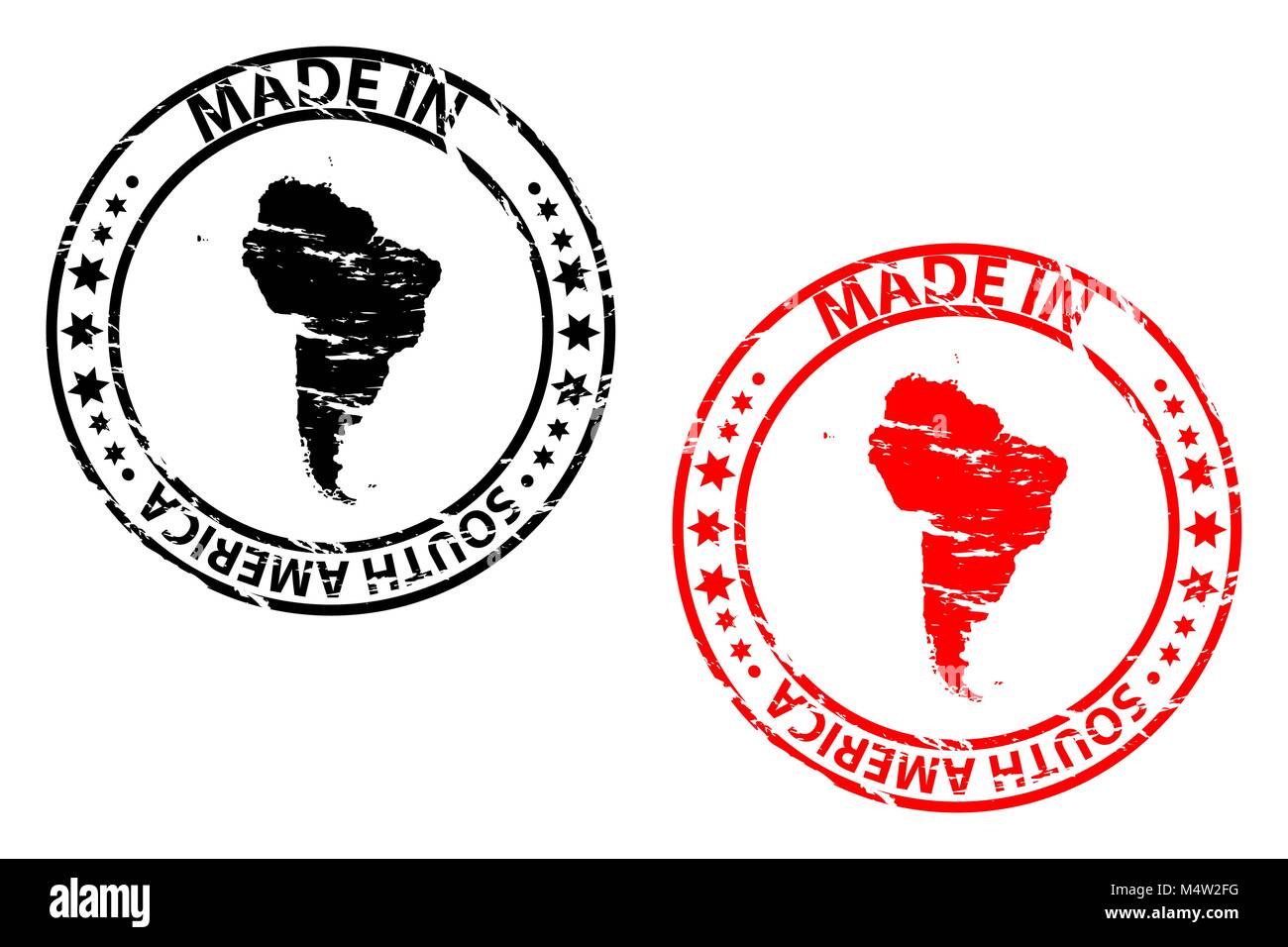 Made in South America rubber stamp vector South America continent