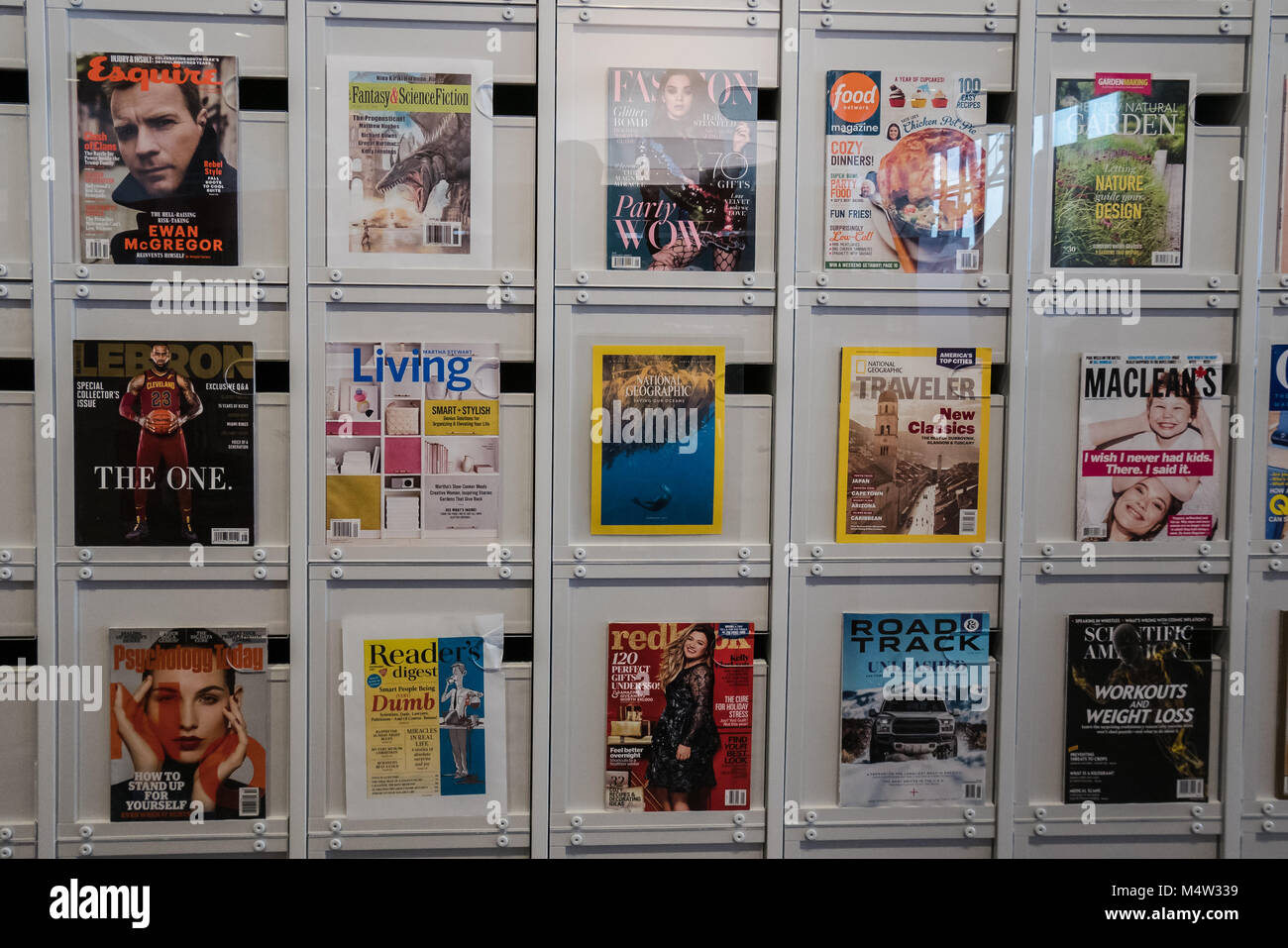 magazine-display-on-wall-stock-photo-alamy