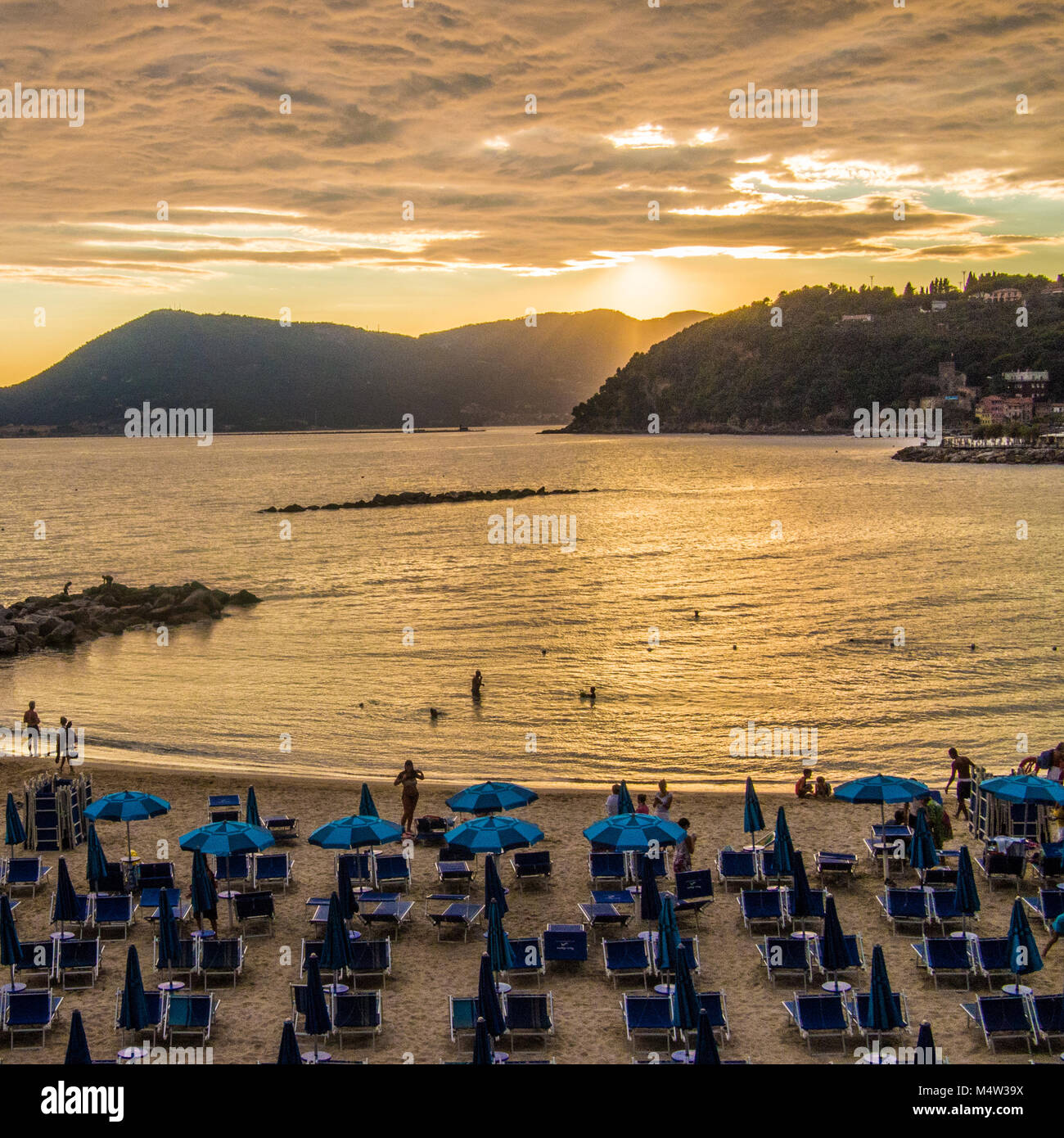Lerici Beach, Liguria, Italy. Stock Photo