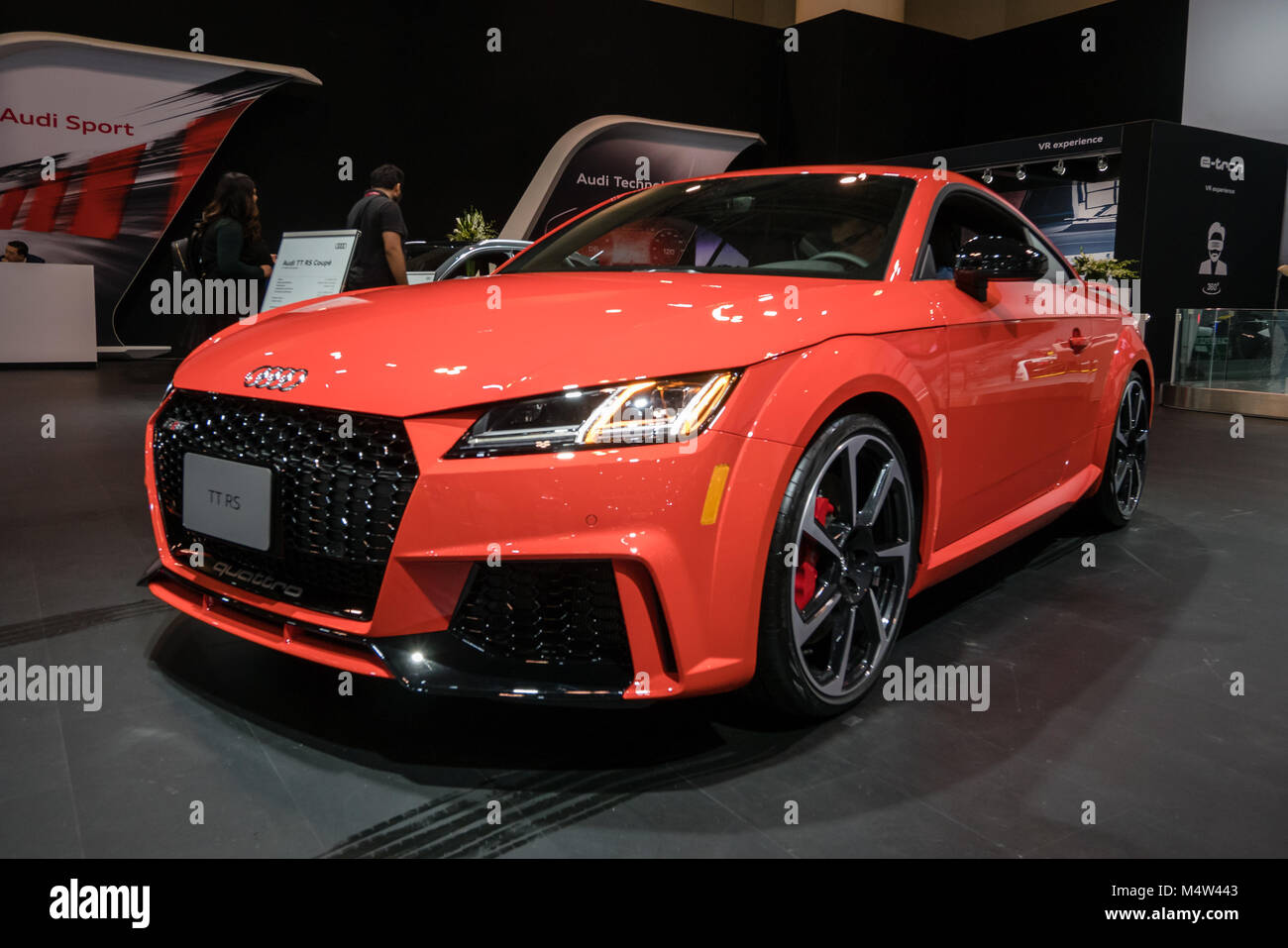 light red audi tt rs coupe Stock Photo